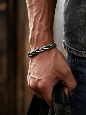 Stainless steel Twist Cuff Bracelet